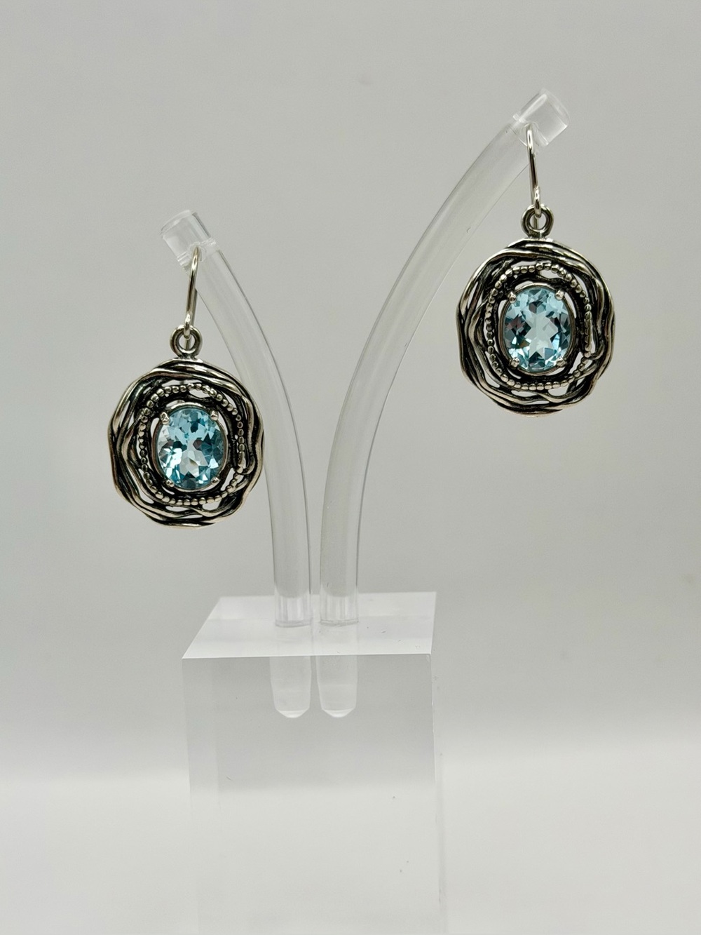 Paz Creations Sterling Silver Blue Topaz Drop Earrings